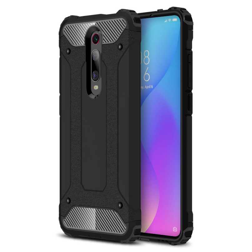 Military Defender Shockproof Case For Xiaomi Mi 9t Black